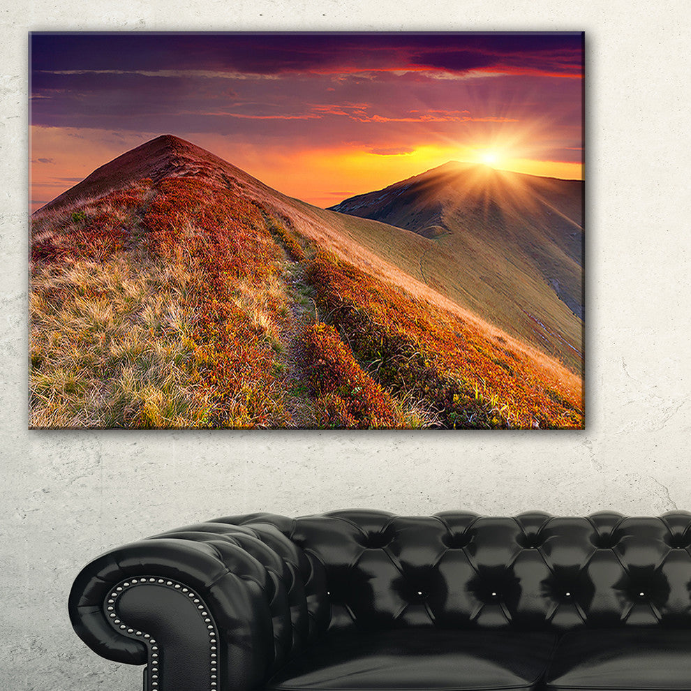 "Autumn Hills With Colorful Grass" Landscape Photo Wall Art, 1 Panel, 60"x28"