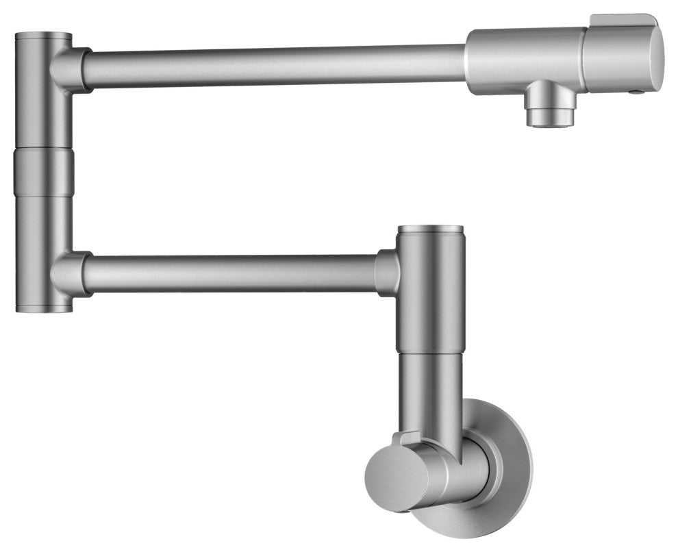 KRAUS Bolden 2 Handle Wall Mount Pot Filler Faucet, Retractable Arm, SFS