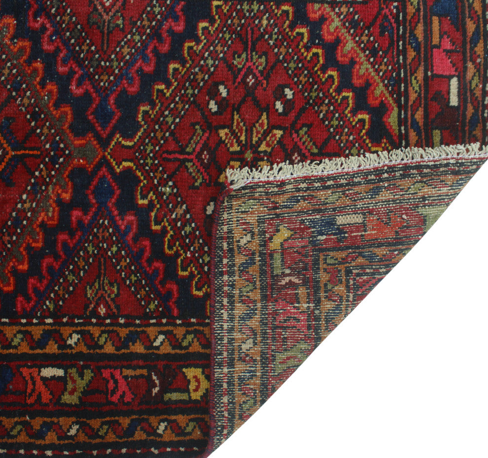 Fine Vintage Distressed Andrick Red Rug