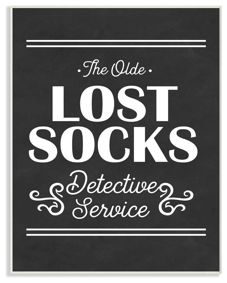 Olde Lost Socks Detective Service, 10"x15", Wall Plaque Art