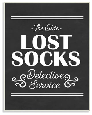 Olde Lost Socks Detective Service, 10"x15", Wall Plaque Art