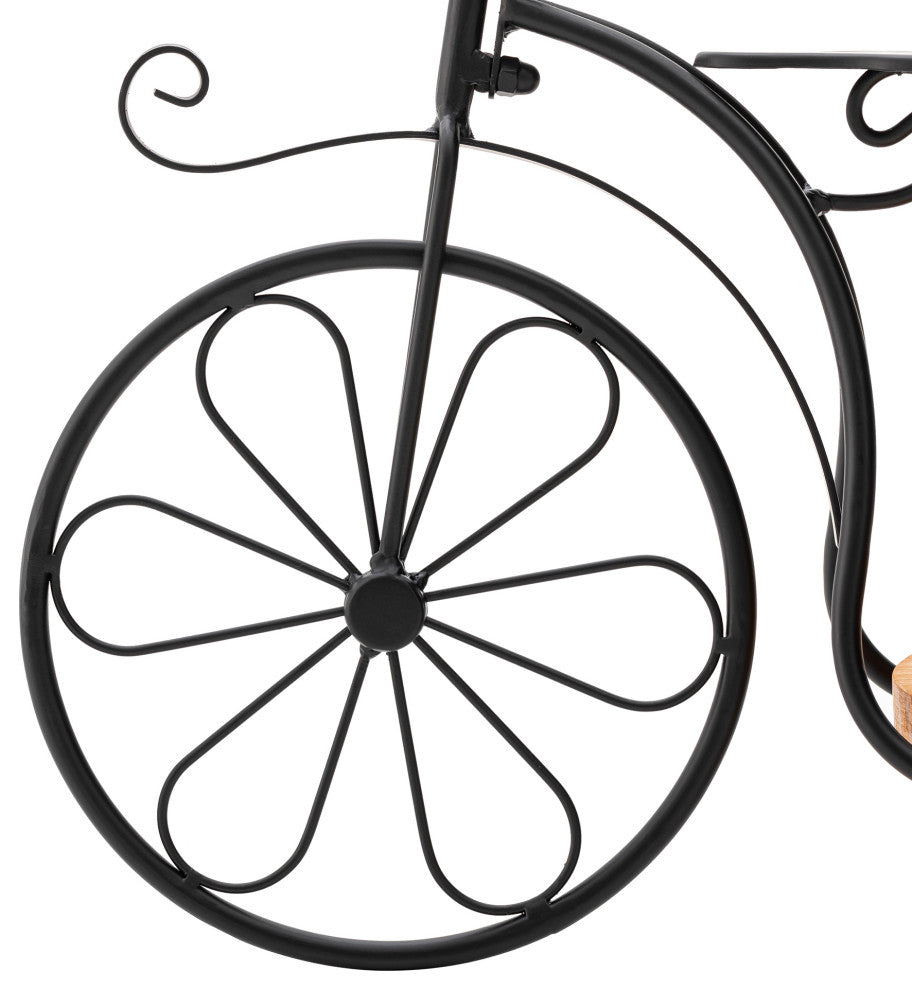 18"L Metal Tricycle Planter Stand, Black