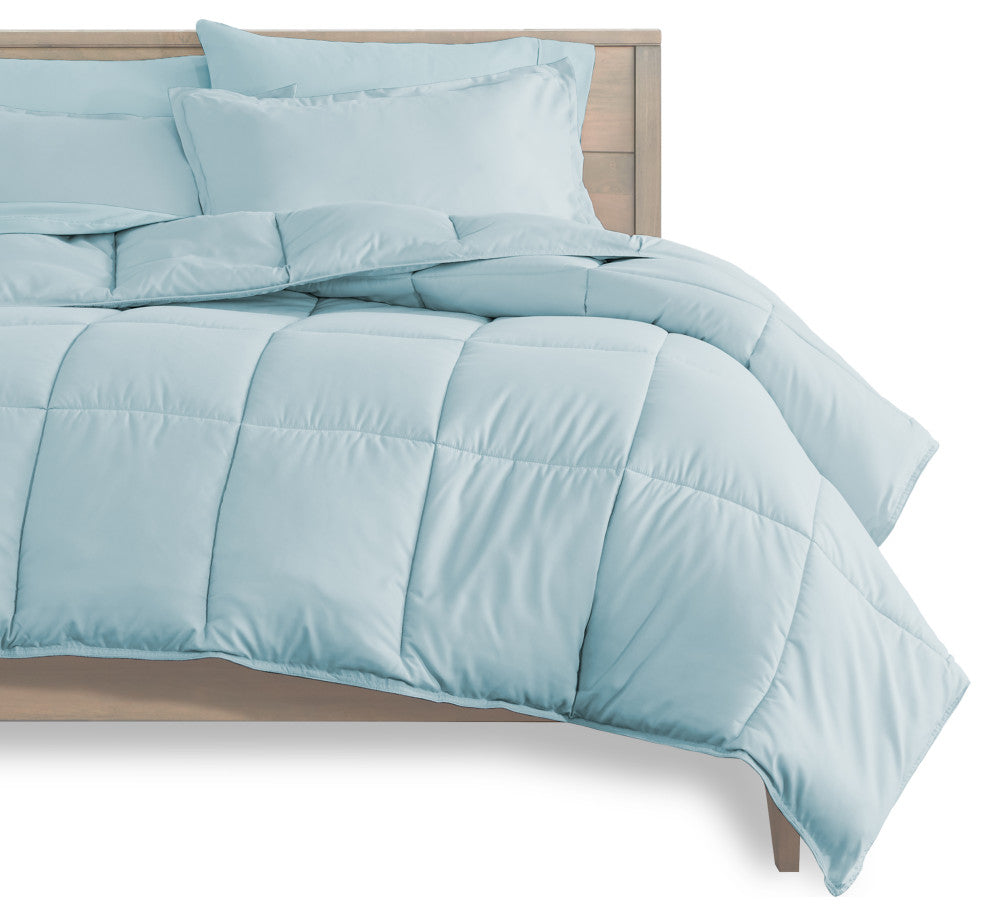 Bare Home 5-Piece Twin Bed-in-a-Bag, Light Blue, Light Blue