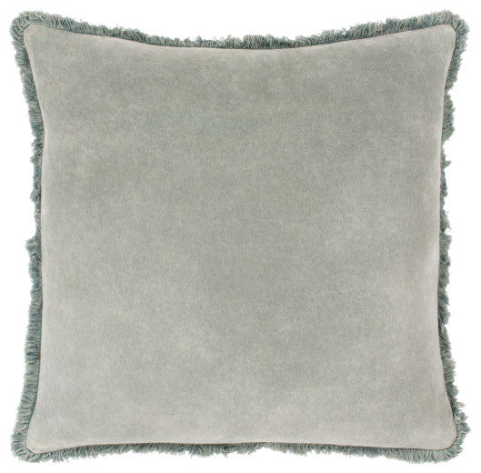 Surya Washed Cotton Velvet Sage Pillow Shell With Down Insert 18"H X 18"W