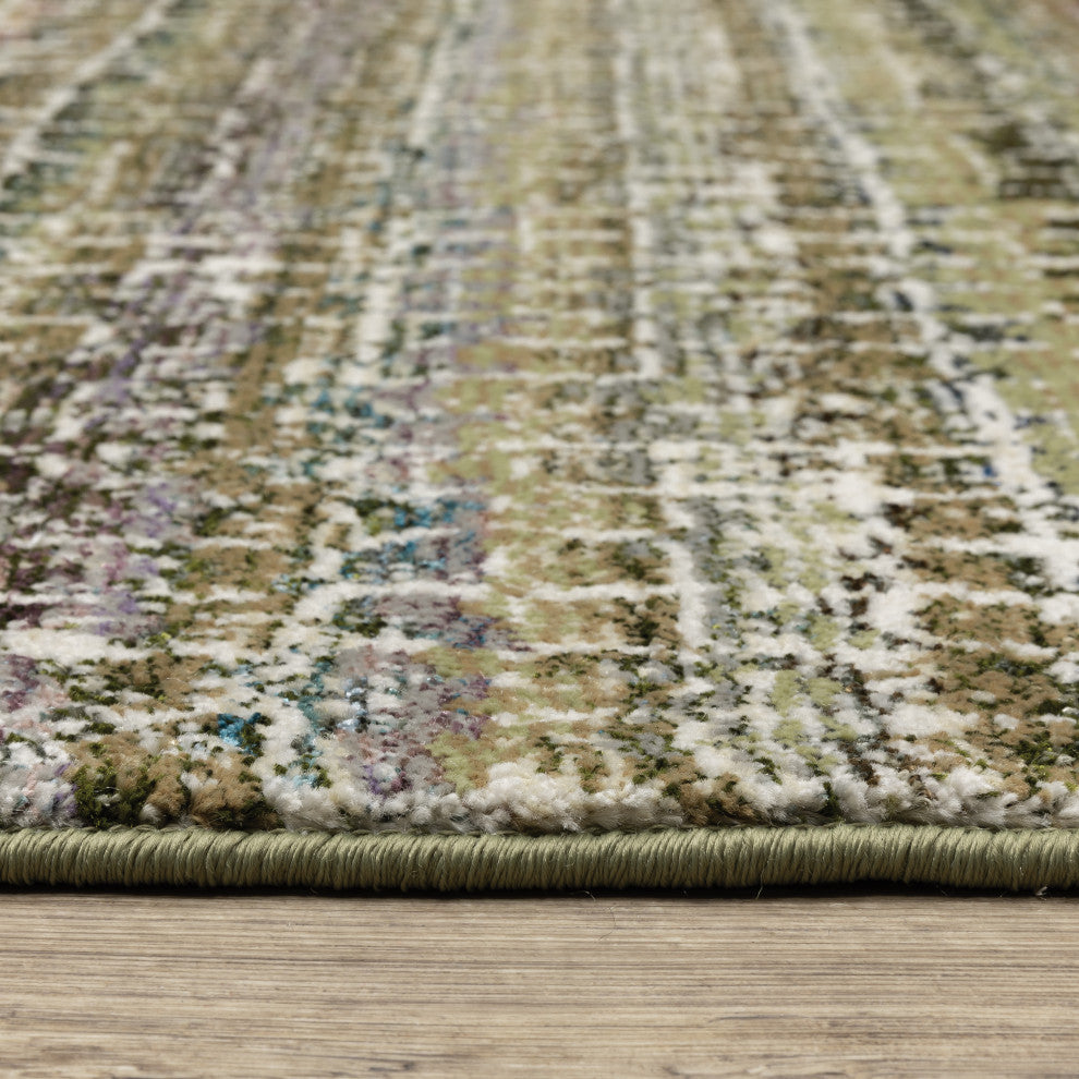 Aegina Gridwork Plaid Green/Multi Area Rug 7'10" x 10'10"