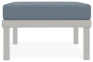 Larssen Cushion Deep Seating Outdoor Ottoman, Canvas Haze/Snow