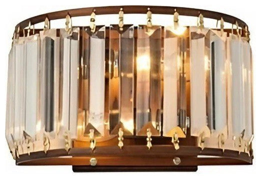 Luxury Crystal Wall Lamp in American Style for Living room, Bedroom, Brown