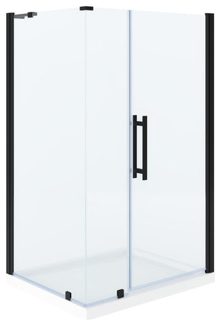 Pasadena 48"Wx36"Dx74 3/4"H Corner Pivot Shower Kit Black Base
