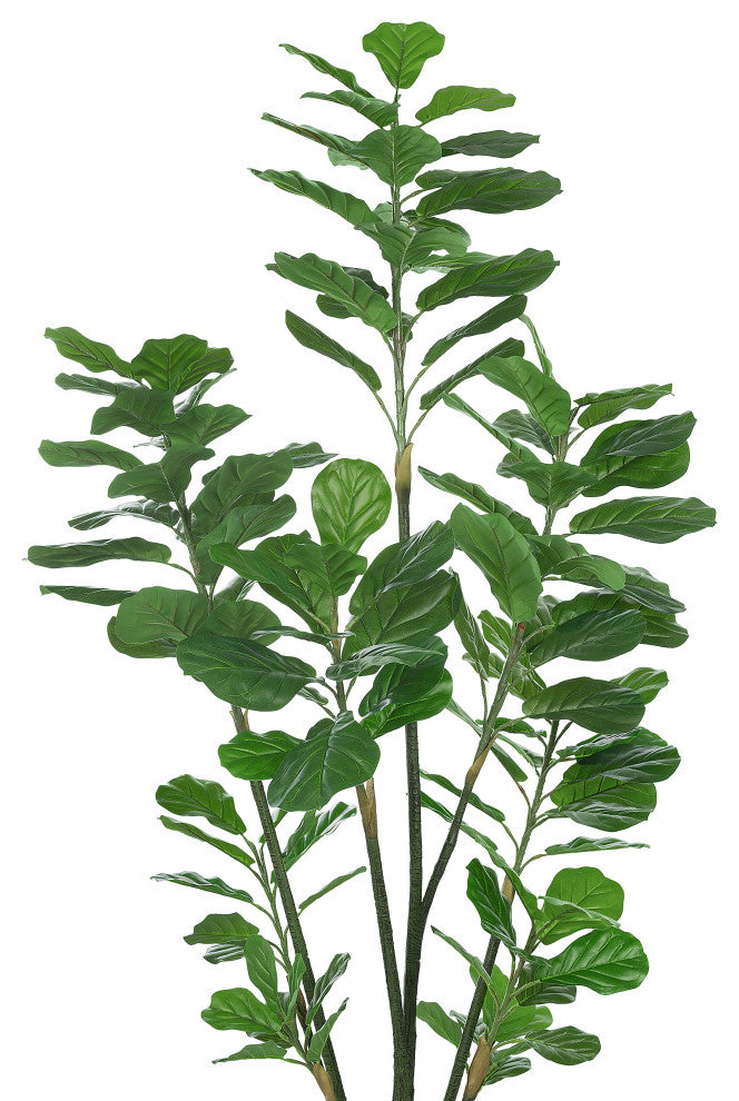 82.68'' Artificial Fiddle Leaf Fig Plant, Pot, Set of 2