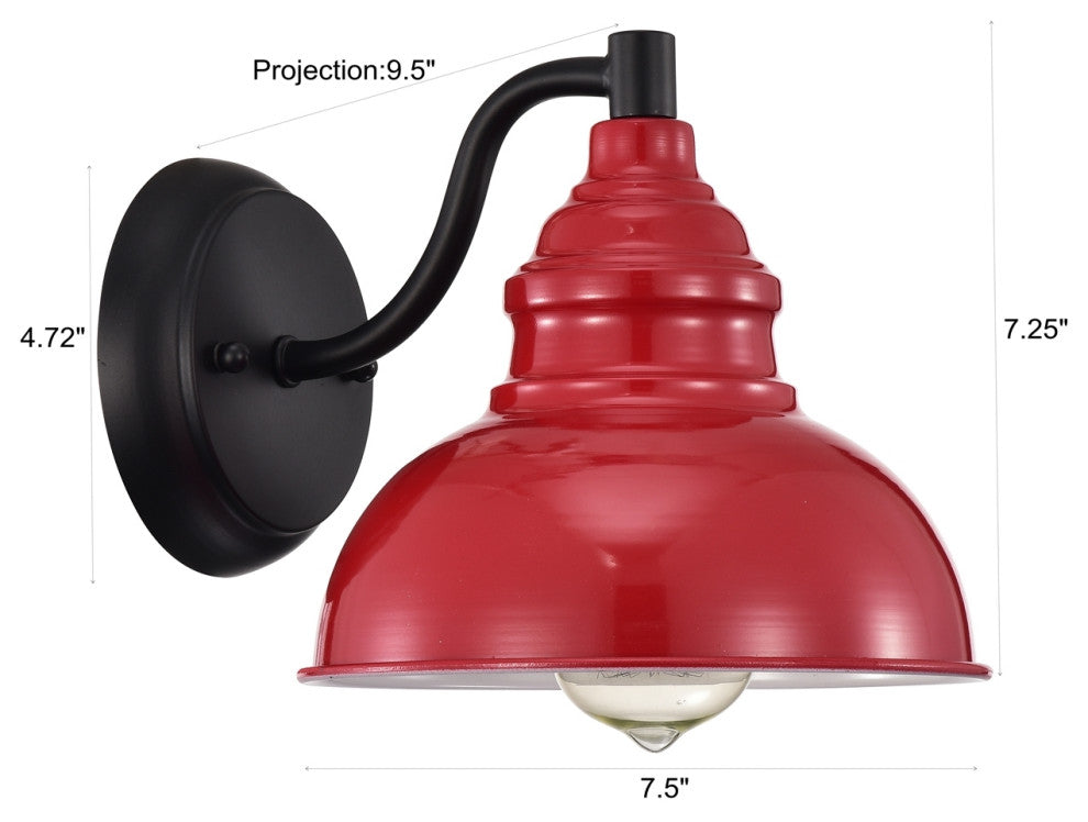 Ironclad Industrial 1 Light Matte Black Indoor Wall Sconce 8" Wide