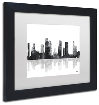 Watson 'Houston Texas Skyline BG-1' Art, Black Frame, 11"x14", White Matte