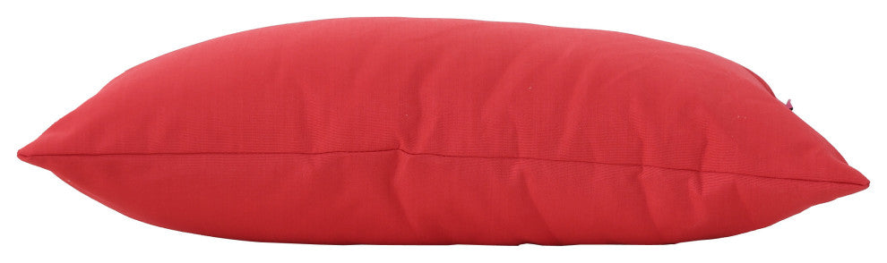 GDF Studio Coronado Outdoor Water Resistant Rectangular Throw Pillow, Red, Set o