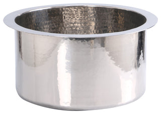 Nantucket Sinks' 15" Hand Hammered Round Bar Sink, Rs15-Ss