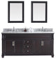 Victoria 72" Double Bathroom Vanity, Espresso, Round Sink, No Faucet