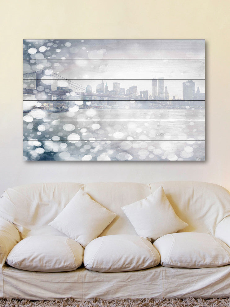 "Down Town" UV Ink Print on White Wood60"x40", 60"x40"