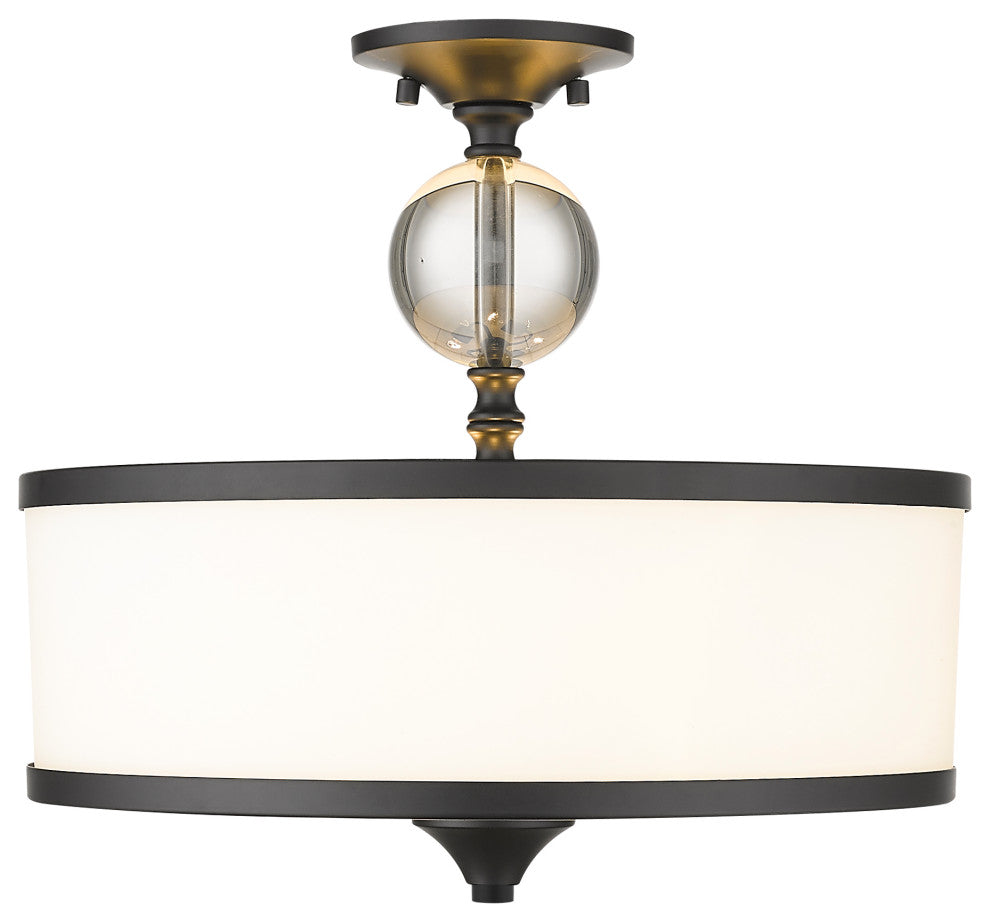 Zlite 307SF-MB 3-Light Semi Flush Mount, Etched White