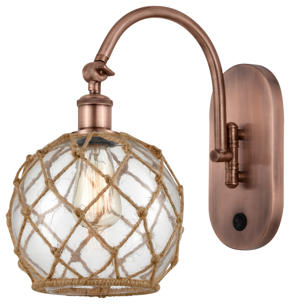 Innovations 518-1W-AC-G122-8RB 1-Light Sconce, Antique Copper