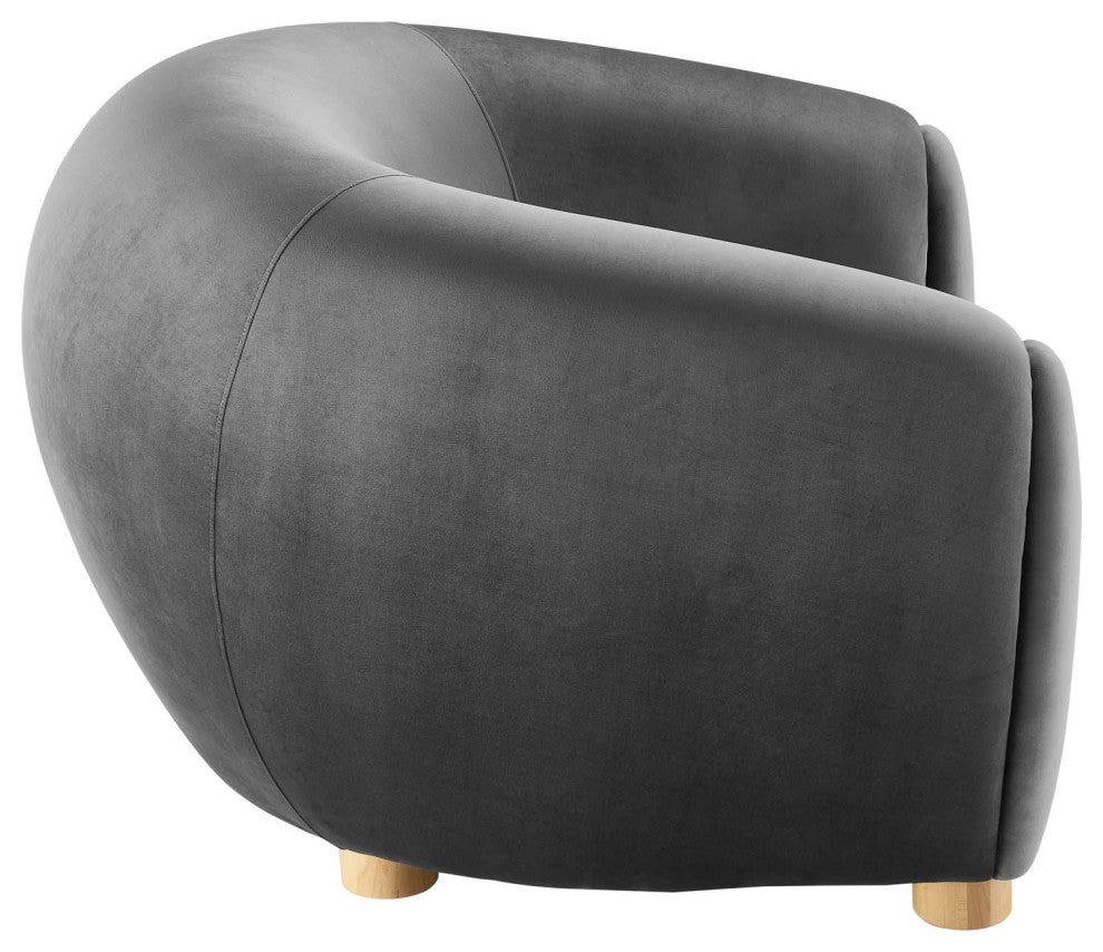 Abundant Performance Velvet Armchair Charcoal