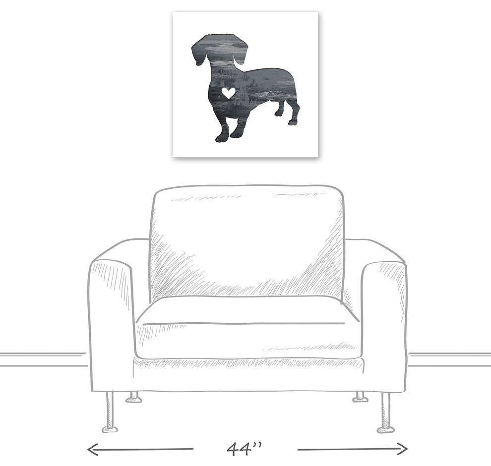 Designs Direct Creative Group Ink Silhouette Dachshund 20x20 Canvas Wall Art
