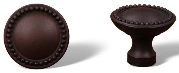Oil Rubbed Bronze RKI Plain Knob with Beaded Edge, RKICK9310RB