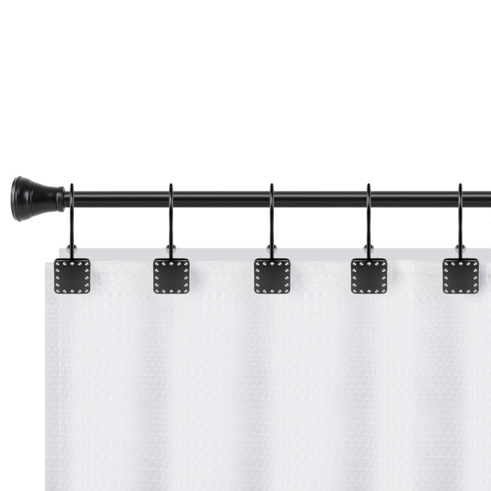 Utopia Alley Shower Hooks - Double Shower Curtain Rings for Bathroom, Black