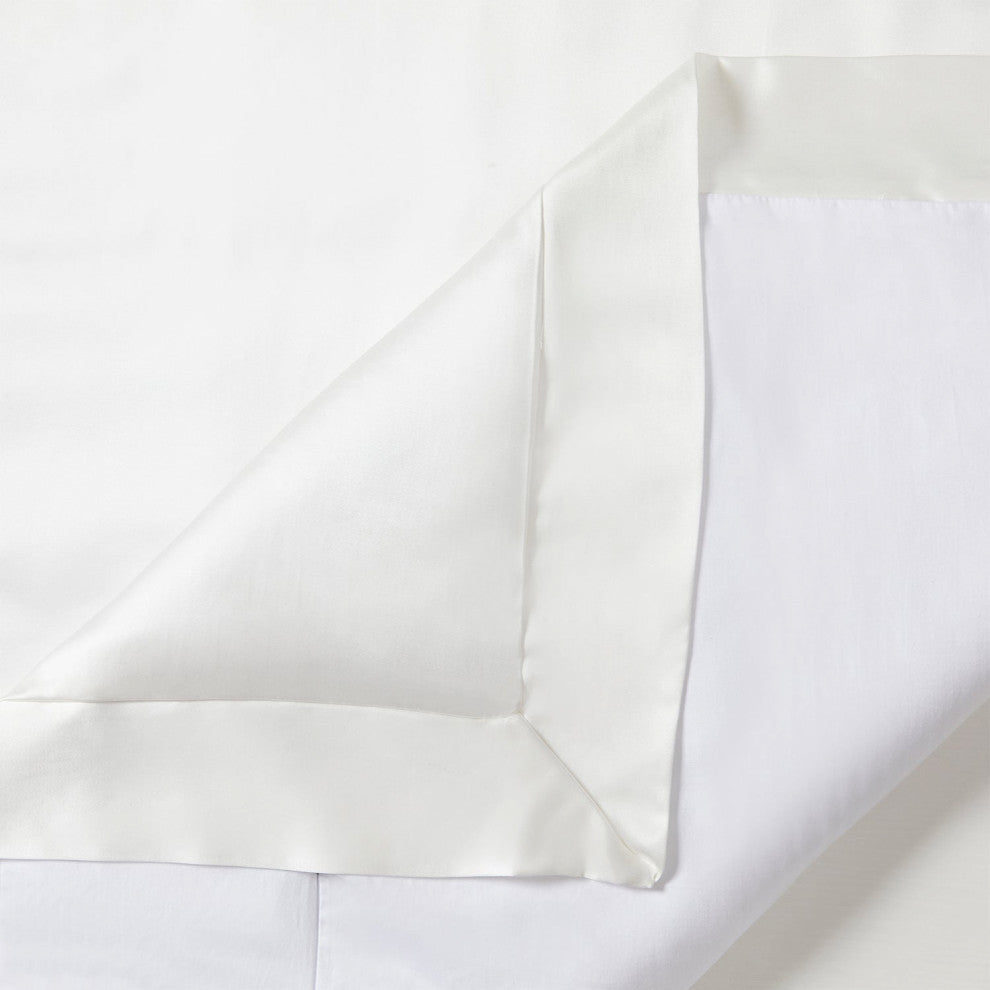 High Shine Satin Duvet Cover Set, Super Queen, White, 3 Piece