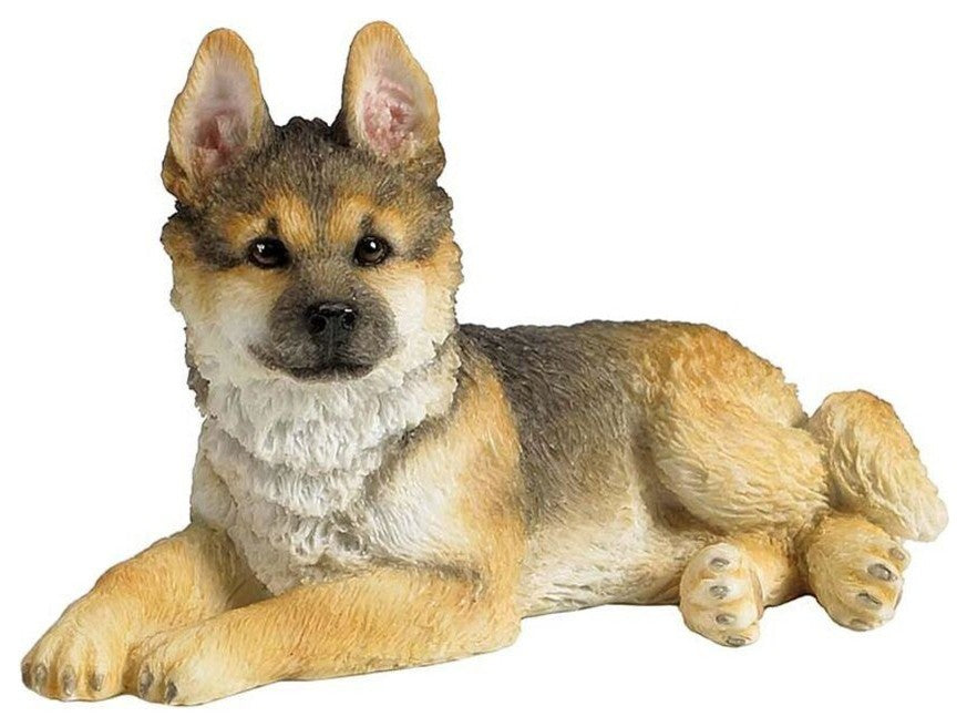German Shepherd Puppy Sitting and Looking Towards Left