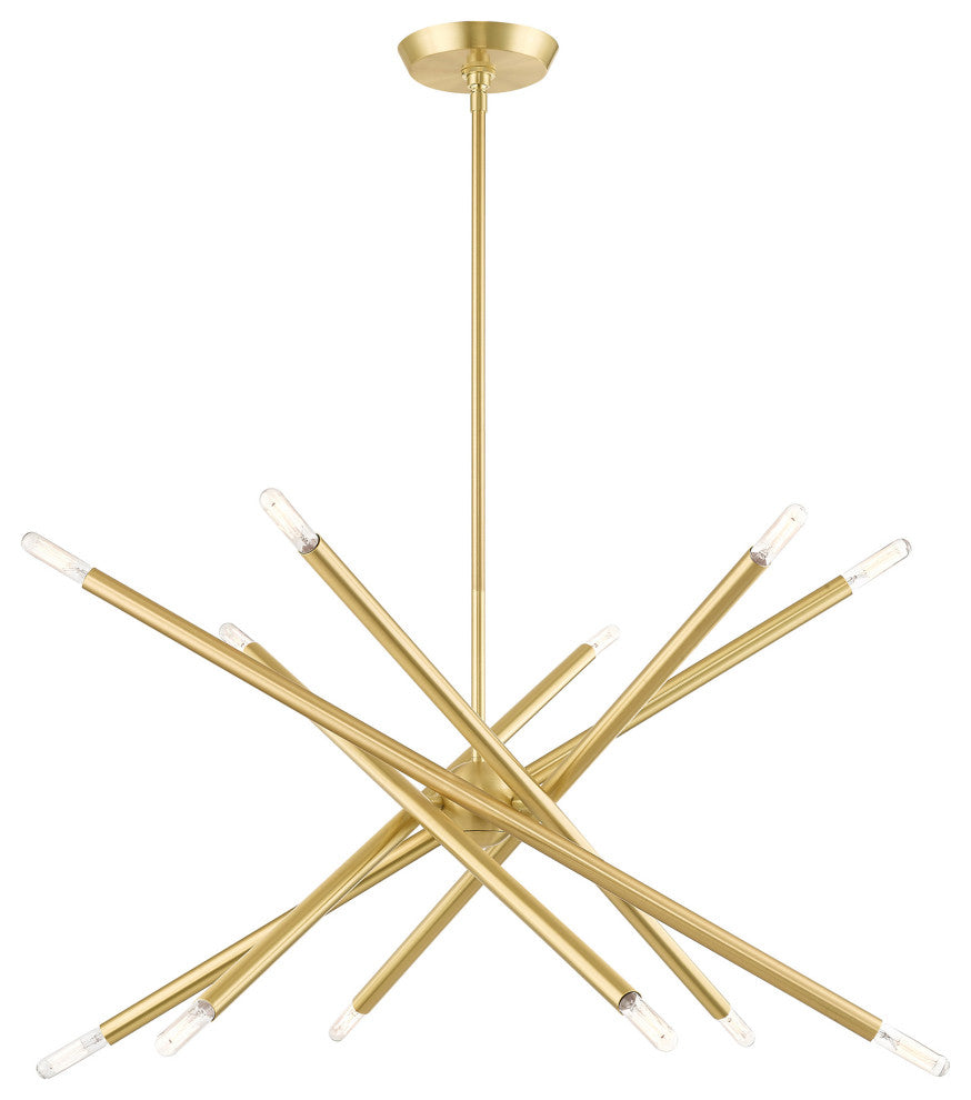 Livex Lighting Soho 12 Light Satin Brass Chandelier