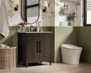 Home Living 30" Single Bathroom Vanity, Mocha Brown