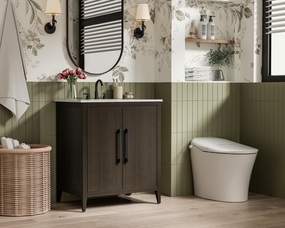 Home Living 30" Single Bathroom Vanity, Mocha Brown