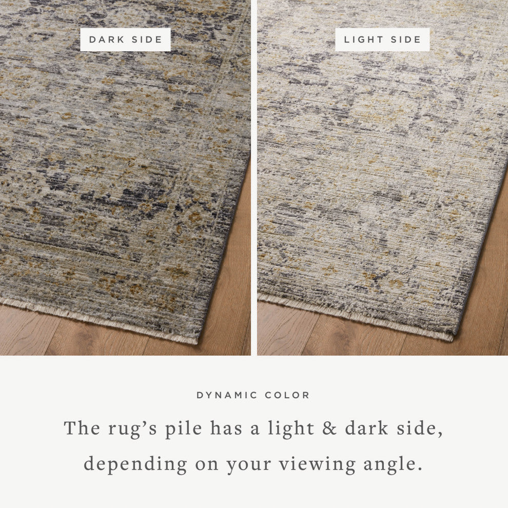 Jean Stoffer x Loloi Katherine Charcoal / Gold 2'-7" x 10'-0" Runner Rug