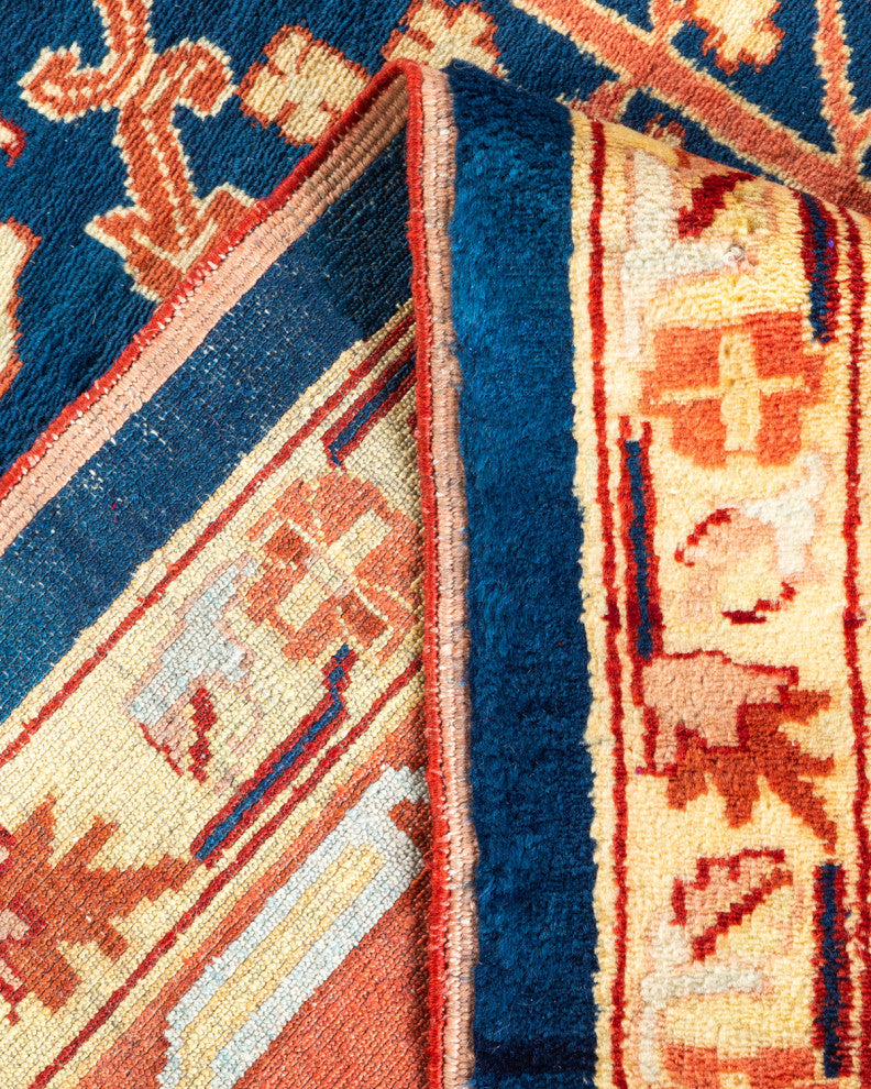 Eclectic, One-of-a-Kind Hand-Knotted Area Rug Blue, 9'1"x11'1"