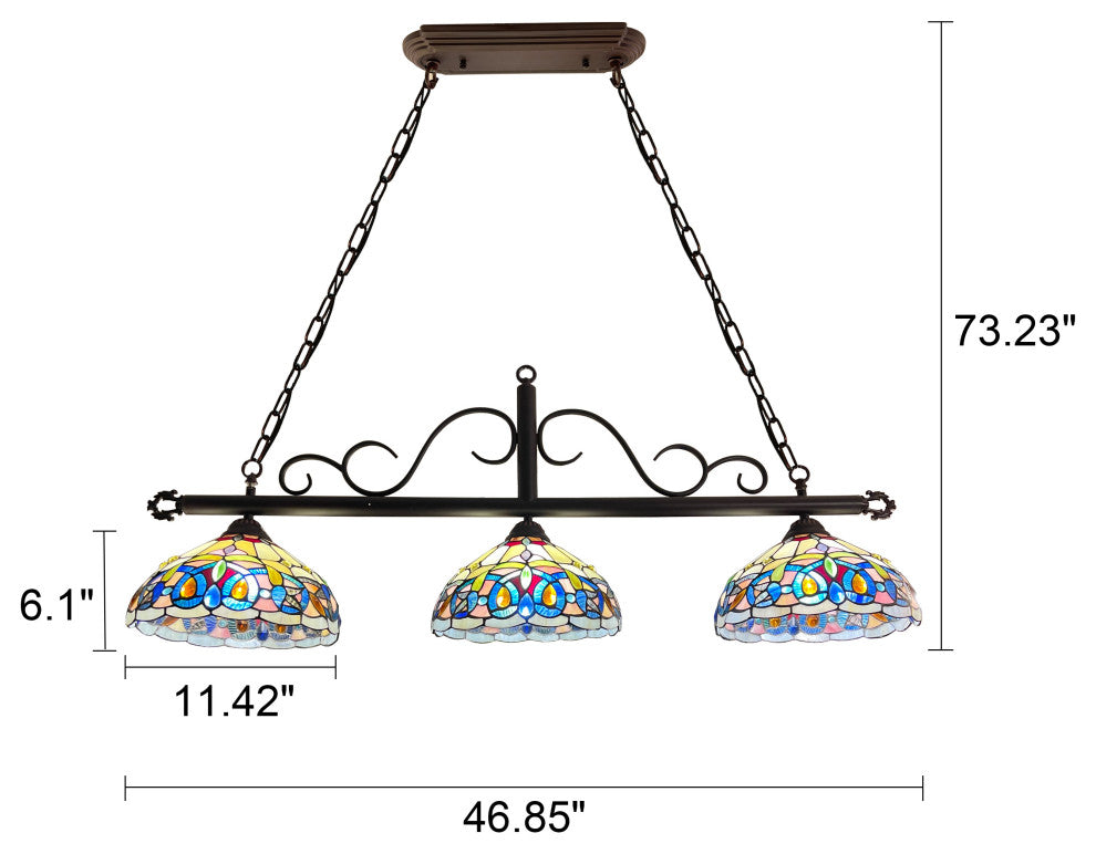 CHLOE Lighting CH3T353BV45-IL3 SERENITY Victorian 3 Light Island Pendant