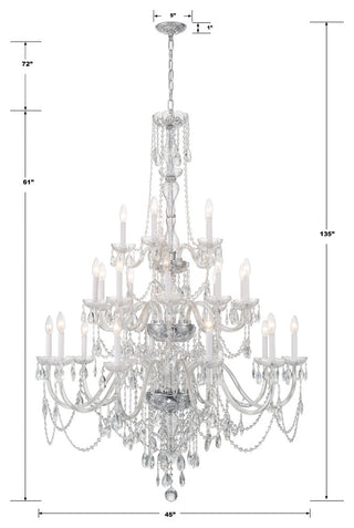 Traditional Crystal 25-Light Polished Chrome Chandelier