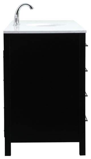 Isabel Single Bathroom Vanity, Black, 60", Without Backsplash