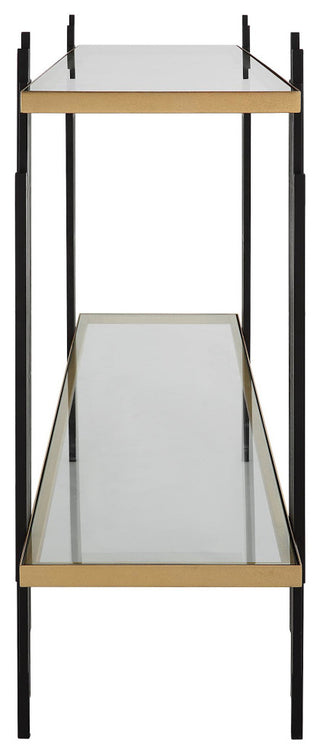 Uttermost 22992 Empire 52"W Glass and Iron Table - Matte Black / Gold