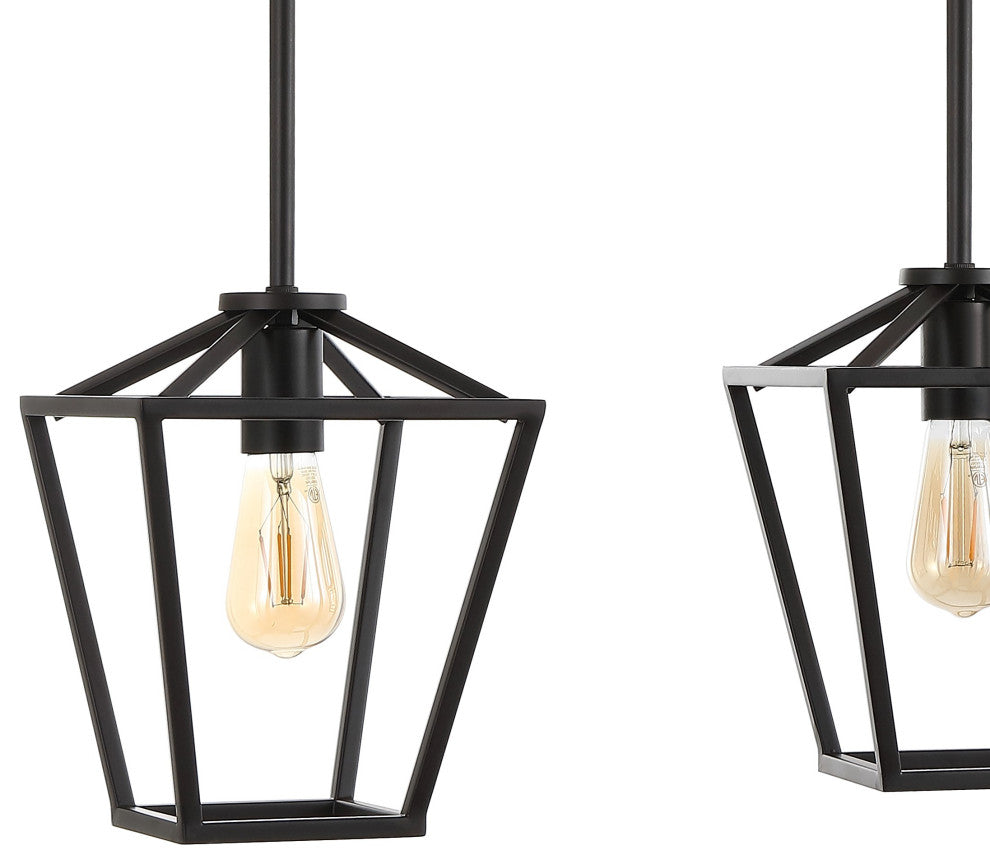 Grace Industrial Farmhouse Iron LED Pendant, Oil Rubbed Bronze, 3-Light