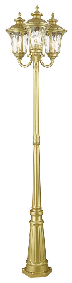Oxford 3-Light Soft Gold Post Light