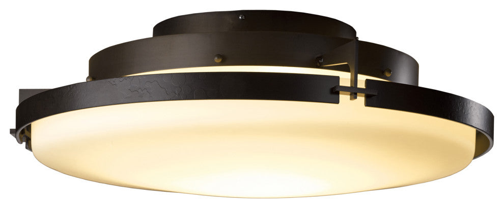 Metra LED Flush Mount, Dark Smoke Finish, Opal Glass