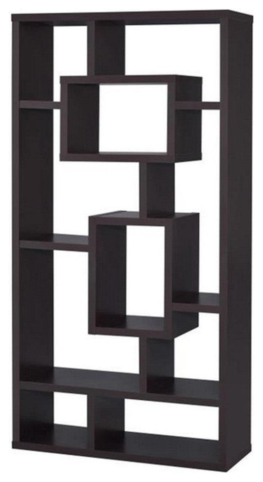 Benzara BM156231 Aesthetic Fine Looking Rectangular bookcase, Brown