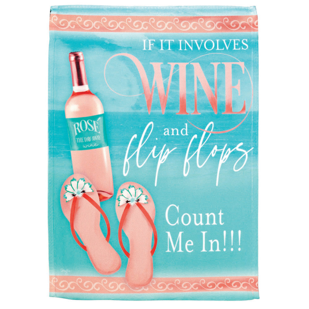 Flag Wine Flip Flops Polyester 13x18