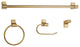 Positano 4-Piece Matte Brass Bathroom Hardware Accessory Kit
