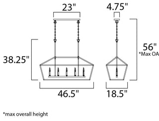 Maxim Lighting Abode 5-Light Chandelier, Textured Black/Nickel