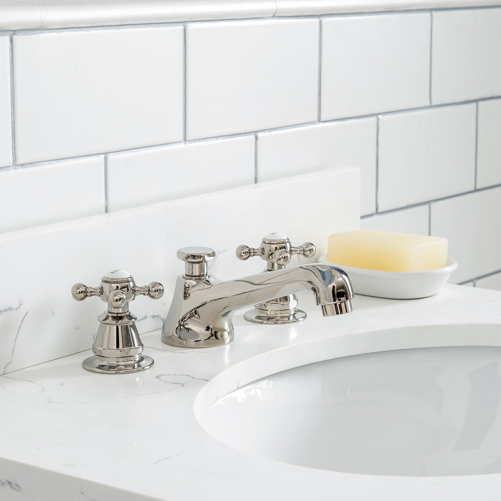 24" Wide Pure White Single Sink Quartz Carrara Bathroom Vanity