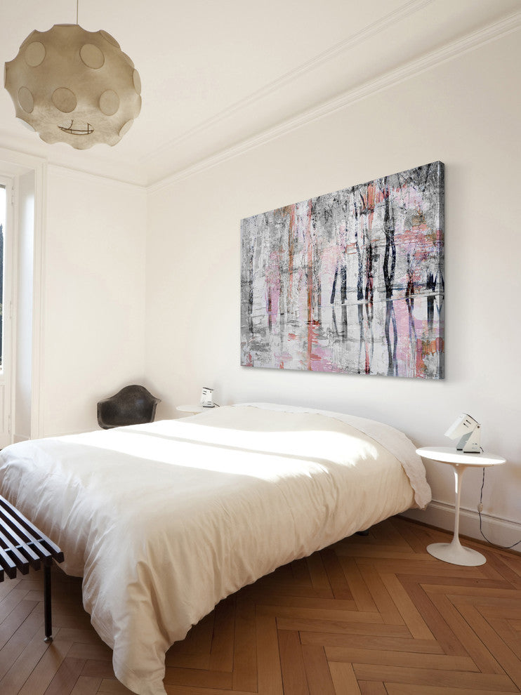 "Pink Haze" Painting Print on Wrapped Canvas, 45"x30"