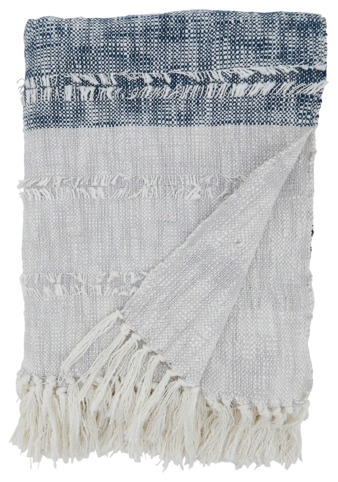 Throw Blanket With Color Block Design