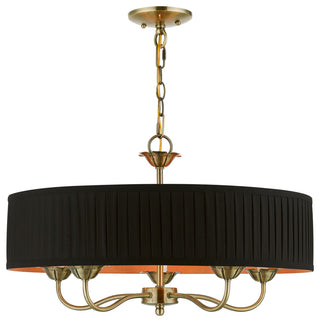 Livex Lighting 5 Light Antique Brass Pendant Chandelier
