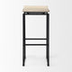 Givens Blonde Solid Wood with Black Metal Frame Bar Stool
