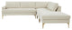 Serena Cream Velvet Large Right Arm Facing Chaise Sectional