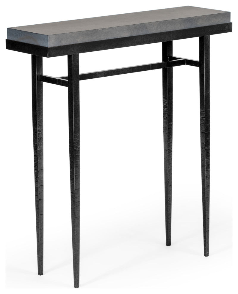 Wick 30" Console Table, Black Finish, Maple Grey Accents